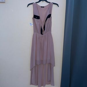 Uneven design, tan dress